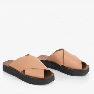 ATP ATELIER Acai Platform Sandals in Almond US7.5